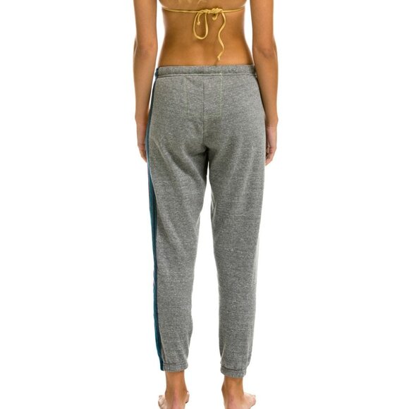 New Aviator Nation 5 Stripe Sweatpants Heather Grey sz S fashion $165 msrp - Picture 3 of 4